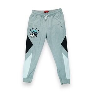 Vie + Riche Paris Men's Jogger Pants Size Large Angry‎ Cat Cartoon Embroidered